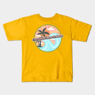 Certified Beach Bum Ocean Waves Kids T-Shirt